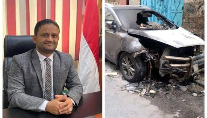 حادثة جديدة في تعز .. مسلحون يحرق سيارة محام بمنطقة وادي المعسل